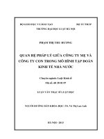 Quan hệ pháp lý giữa công ty mẹ và công ty con trong mô hình tập đoàn kinh tế nhà nước 