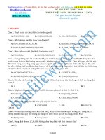 Đề thi thử THPT 2018 môn Hóa Trường THPT Triệu Sơn Thanh Hóa Lần 2 File word Có đáp án Có lời giải chi tiết