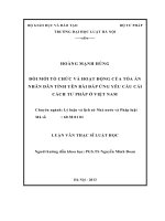 Đổi mới tổ chức và hoạt động của tòa án nhân dân tỉnh yên bái đáp ứng yêu cầu cải cách tư pháp ở việt nam 
