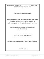 Hoàn thiện pháp luật quản lý cán bộ, công chức của CHDCND lào   những kinh nghiệm từ pháp luật quản lý cán bộ, công chức việt nam 