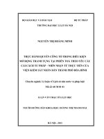 Thực hành quyền công tố trong điều kiện mở rộng tranh tụng tại phiên tòa theo yêu cầu cải cách tư pháp   nhìn nhận từ thực tiễn của viện kiểm sát nhân 