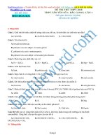 Đề thi thử THPT 2018 môn Hóa Trường THPT Tân Yên số 1 Bắc Giang Lần 1 File word Có đáp án Có lời giải chi tiết