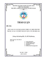 Tiểu luận môn chính sách kinh tế đối ngoại việt nam cần tập chung hoàn thiện các biện pháp hỗ trợ dự án sau cấp phép nhằm sử dụng vồn FDI hiệu quả 