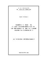 Nghiên cứu ảnh hưởng của thức ăn tinh thô đến một số chỉ tiêu kinh tế kỹ thuật của nghé giai đoạn 6  12 tháng tuổi (Luận văn thạc sĩ)