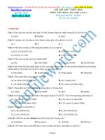 Đề thi thử THPT 2018 môn Hóa Trường THPT Yên Hòa Hà Nội Lần 1 File word Có đáp án Có lời giải chi tiết