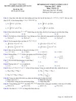 Đề thi thử THPT năm 2018 môn Toán  THPT Nguyễn Viết Xuân mã đề 101