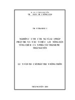 Nghiên cứu thực trạng và giải pháp phát triển sản xuất chè của hộ nông dân vùng chè đặc sản phía Tây Thành phố Thái Nguyên (Luận văn thạc sĩ0