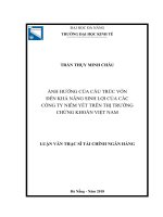 Ảnh hưởng của cấu trúc vốn đến khả năng sinh lợi của các công ty niêm yết trên thị trường chứng khoán việt nam