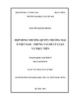 Hợp đồng nhượng quyền thương mại ở việt nam   những vấn đề lý luận và thực tiễn  