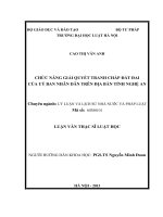 Chức năng giải quyết tranh chấp đất đai của ủy ban nhân dân trên địa bàn tỉnh nghệ an  