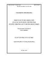 Pháp luật về huy động vốn của các ngân hàng thương mại ở nước CHDCND lào và hướng hoàn thiện  