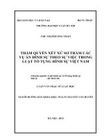 Thẩm quyền xét xử sơ thẩm các vụ án hình sự theo sự việc trong luật tố tụng hình sự việt nam 