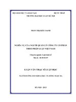 Nghĩa vụ của người quản lý công ty cổ phần theo pháp luật việt nam 