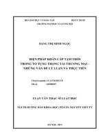 Biện pháp khẩn cấp tạm thời trong tố tụng trọng tài thương mại   những vấn đề lý luận và thực tiễn  