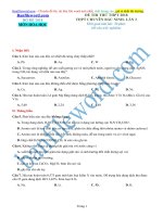 Đề thi thử THPT 2018 môn Hóa Trường THPT chuyên Bắc Ninh Lần 2 File word Có đáp án Có lời giải chi tiết