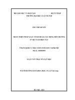 Hoàn thiện pháp luật về đánh giá tác động môi trường ở việt nam hiện nay  