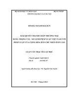 Giải quyết tranh chấp thương mại bằng trọng tài   so sánh pháp luật việt nam với pháp luật của cộng hòa dân chủ nhân dân lào  