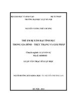 Trẻ em bị xâm phạm tình dục trong gia đình   thực trạng và giải pháp 