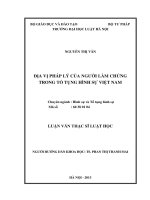 Địa vị pháp lý của người làm chứng trong tố tụng hình sự việt nam  