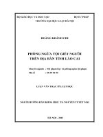 Phòng ngừa tội giết người trên địa bàn tỉnh lào cai 