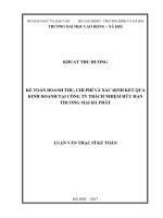 Kế toán doanh thu, chi phí và xác định kết quả kinh doanh tại Công ty TNHH Thương mại Hà Phát (Luận văn thạc sĩ)