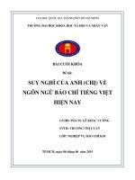 SUY NGHĨ CỦA ANH (CHỊ) VỀ NGÔN NGỮ BÁO CHÍ TIẾNG VIỆT HIỆN NAY