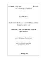 Hoàn thiện pháp luật bảo hiểm thất nghiệp ở việt nam hiện nay  