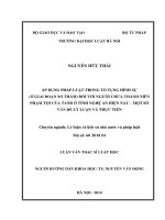 Áp dụng pháp luật trong tố tụng hình sự (ở giai đoạn sơ thẩm) đối với người chưa thành niên phạm tội của TAND tỉnh nghệ an hiện nay  một số vấn đề lý luận và thực tiễn  