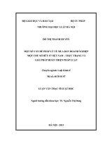 Một số vấn đề pháp lý về mua bán doanh nghiệp một chủ sở hữu ở việt nam   thực trạng và giải pháp hoàn thiện pháp luật 