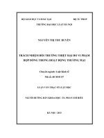 Trách nhiệm bồi thường thiệt hại do vi phạm hợp đồng trong hoạt động thương mại 