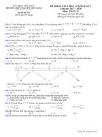 Đề thi thử THPT năm 2018 môn Toán  THPT Nguyễn Viết Xuân mã đề 107