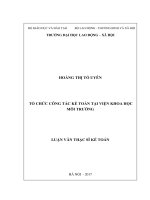 Tổ chức công tác kế toán tại viện khoa học môi trường 