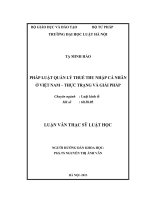 Pháp luật quản lý thuế thu nhập cá nhân ở việt nam   thực trạng và giải pháp 
