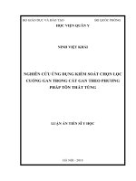 Nghiên cứu ứng dụng cặp kiểm soát chọn lọc cuống gan trong cắt gan theo phương pháp Tôn Thất Tùng