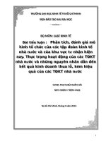 Phân tích, đánh giá mô hình tổ chức của các tập đoàn kinh tế nhà nước và của khu vực tư nhân hiện nay. Thực trạng hoạt động của các TĐKT nhà nước và những nguyên nhân dẫn đến kết quả kinh doanh thua lỗ, kém hiệu quả của các TĐKT nhà nước