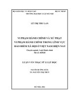Vi phạm hành chính và xử phạt vi phạm hành chính trong lĩnh vực bảo hiểm xã hội ở việt nam hiện nay  