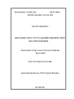 Hoạt động chất vấn của đại biểu hội đồng nhân dân tỉnh ninh bình  