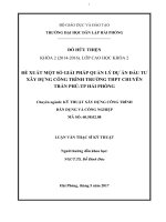 Đề xuất một số giải pháp quản lý dự án đầu tư xây dựng công trình Trường trung học phổ thông chuyên Trần Phú thành phố Hải Phòng (Luận văn thạc sĩ)