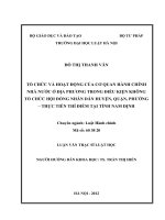 Tổ chức và hoạt động của cơ quan hành chính nhà nước ở địa phương trong điều kiện không tổ chức hội đồng nhân dân huyện, quận, phường   thực tiễn thí điểm tại tỉnh nam định  
