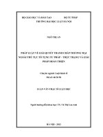 Pháp luật về giải quyết tranh chấp thương mại ngoài thủ tục tố tụng tư pháp   thực trạng và giải pháp hoàn thiện  