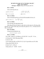 Đề thi học kì 2 môn toán 8 huyện nhà bè thành phố hồ chí minh năm học 2016   2017 có đáp án
