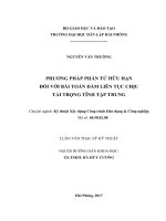 Phương pháp phần tử hữu hạn đối với bài toán dầm liên tục chịu tải trọng tĩnh tập trung (Luận văn thạc sĩ)