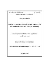 Nhiệm vụ, quyền hạn và trách nhiệm của kiểm sát viên trong tố tụng hình sự