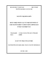 Hoàn thiện pháp luật về trợ giúp pháp lý cho người nghèo và đối tượng chính sách ở việt nam hiện nay  
