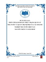Phân tích, đánh giá thực trạng quản lý nhà nước và quản trị nội bộ của các doanh nghiệp nhà nước hiện nay, nguyên nhân và giải pháp