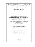 Tội phạm trong lĩnh vực bảo hiểm xã hội   những vấn đề lý luận và thực tiễn  
