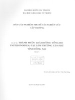 Thành phần loài bướm: tổng họ Papilionoidea (họ Danaidae, nymphalidae, Papilionidae và Pieridae) tại địa phận tỉnh Vĩnh An, khu bảo tồn thiên nhiên huyện Vĩnh Cửu, tỉnh Đồng Nai