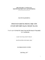Tính toán khung phẳng chịu uốn có xét đến biến dạng trượt ngang (Luận văn thạc sĩ)