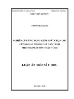 Nghiên cứu ứng dụng cặp kiểm soát chọn lọc cuống gan trong cắt gan theo phương pháp Tôn Thất Tùng (FULL TEXT)