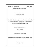 Công ước về phân biệt đối xử trong việc làm và nghề nghiệp và sự nội luật hóa trong pháp luật lao động việt nam  
